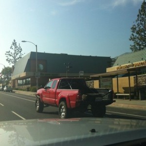 So apparently the wife was driving the truck and he fabricated the bumper a