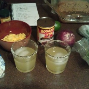 Margarita's and home made Baja Tacos with mango salsa.. Sent from my V