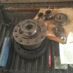 4.88 gears and Detroit trutrac LSD being installed. Installation being done