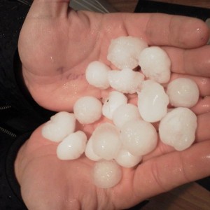 Luckily didn't get much bigger by me. 3" hail reported few miles 