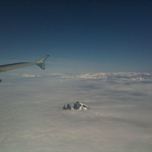 Coming in over the coastal mountains Almost home