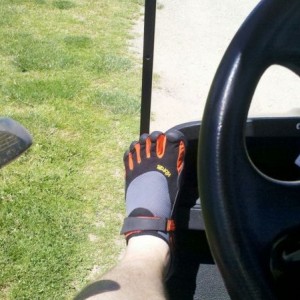 Playing golf, like a sir