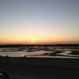Flood tide sunset
