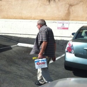 He's got his Coors Light and beef jerky