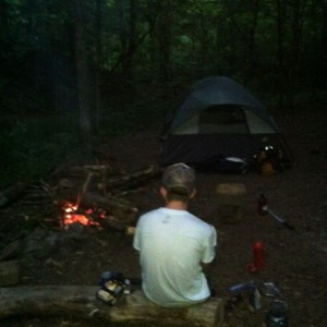 Backpacking/ camping for the night. At big ridge state park.