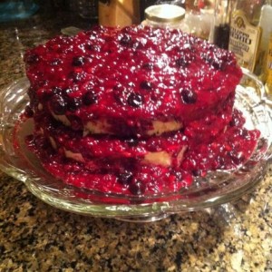 My lady made me a cake covered in blueberry/raspberry awesomeness for Fathe