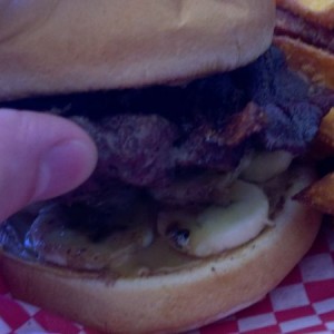 The Elvis burger... half pound burger, bacon, peanut butter, and bananas