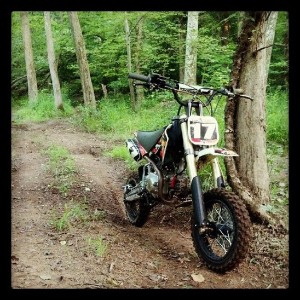 Solo ride on the pit bike