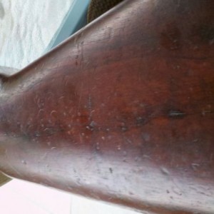 Pockmarks in the stock of my M1. Im assuming from some soldier back in wwII