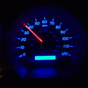 Gauge Cluster in Blue/Red