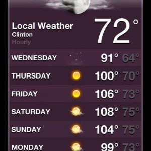 WTF? Saying 108 now. Think I'll just float around the pool for a few d
