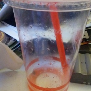 Wow the fly crawled down the straw to get inside the cup! Lmfao