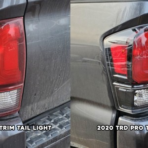 Comparison of OEM 2021 SX Tail Light vs. 2020 TRD Pro Tail Light
