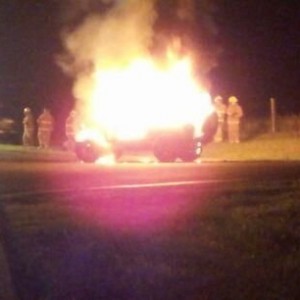 Cousins 3 week old jeep with new lift, tires and wheels. Up in flames last 