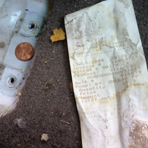 Found this old gas receipt from the PO when I removed my console. I wish it