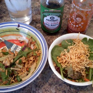 Asian Chicken Salad and Ramen Soup for lunch.