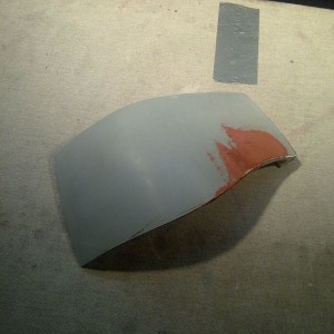 Tail light filler piece cut to size.