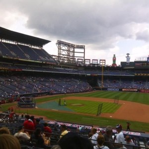 good seats for the game today. hoping the rain holds off