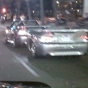 That's a mustang with a mustang cut in half being used as a trailer.