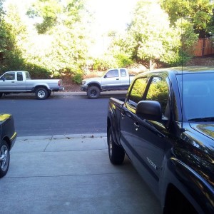 Gf's house. Dads and brothers truck