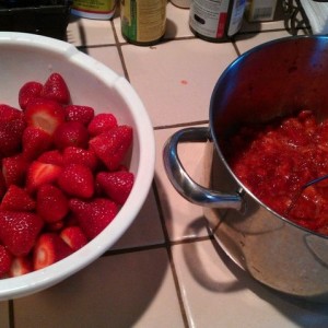 That time of year....home made strawberry jelly and jam!