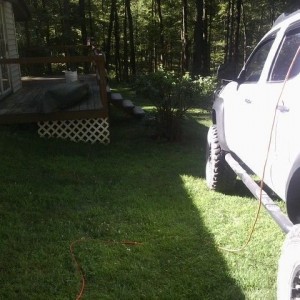 Powering camp with truck