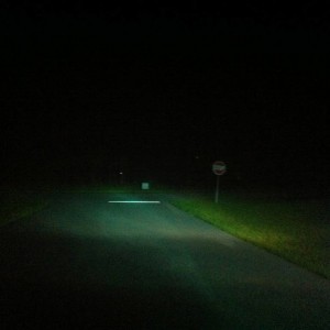 Standing outside headlights only