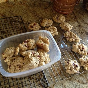 Oatmeal craisin with white chocolate chip cookies :). Snicker doodles on th