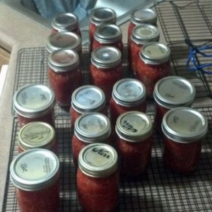 19 pints of diced tomatoes canned only about half way done