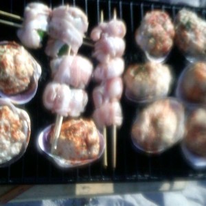 Bacon wrapped shrimp and baked clams Sent from my Verizon Wireless BlackBer