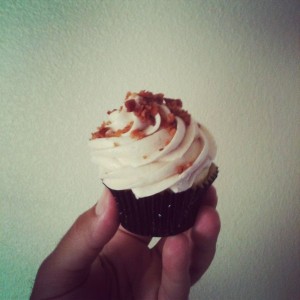 Maple cream cheese cupcake with BACON!
