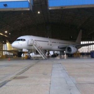 Before an after. Converting passenger planes to freight at work.