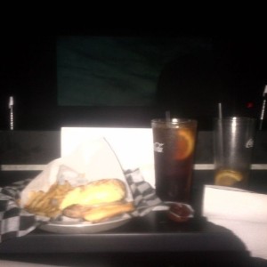 Hard to see the movie screen, but awesome theater!!!