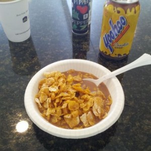 Frosted flakes and yoohoo