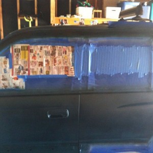 Painting my doors after the roll over.... 