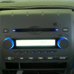 Silver face blue and white LEDs radio mod