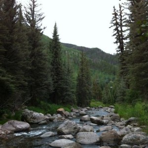 Gore Creek outside our resort in Vail.