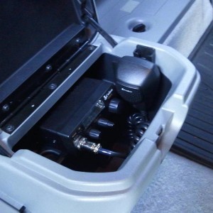 CB Mounted in Rear Storage Compartment
