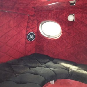 Inside of a customers van