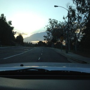 Earlier this morning, driving to work