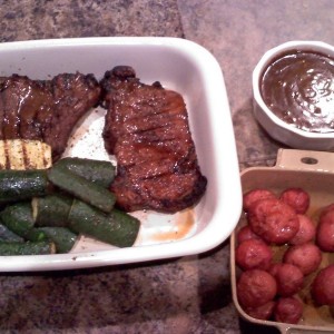 Made Gina a steak dinner.