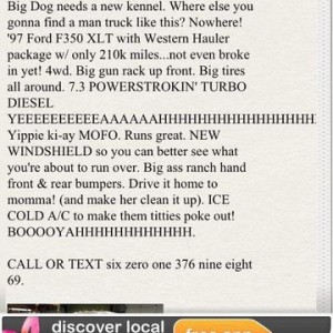 Haha the things you find on Craigslist