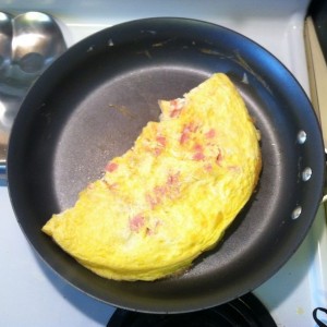 8 egg ham and cheese omelet