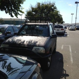 Little Suzuki ( I think) completely covered in bed liner! Haha it even has 
