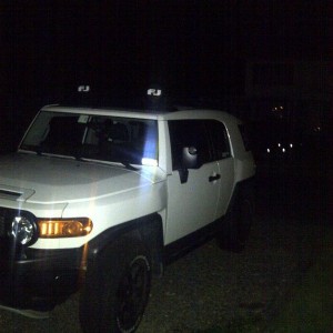 Fully loaded white Trail Teams FJ... New Neighbour has become a fast friend