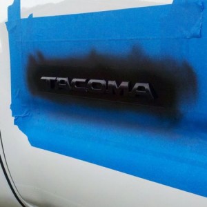 Re-derping a badge on the truck.