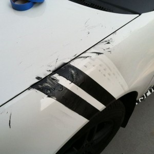 My friends horrible attempt at plasti dip...