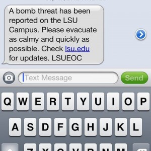 This is how we get notified of a bomb threat, gotta love LSU