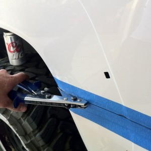 Nibblers work awesome for this, pneumatic would be better but hand nibblers