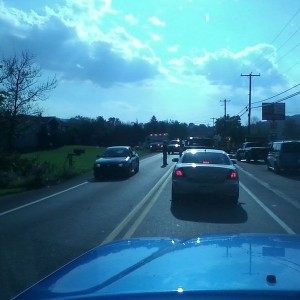 Seems the 16 yr old neighbor kid did a head on with another car. No fatalit
